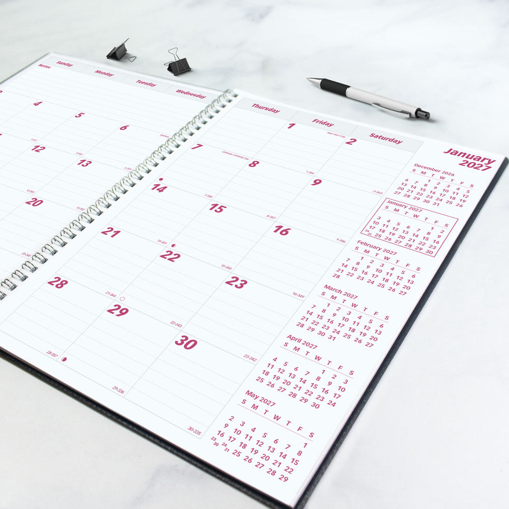 DuraFlex Monthly Planner, 2027, English, 14 Months CB1262V.BLK-27 Brownline Canada