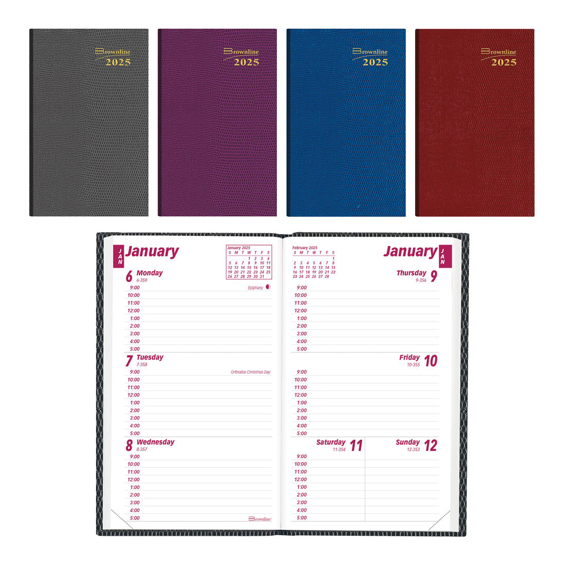 Weekly Pocket Planner 2025, English, Assorted Colours, CB303.ASX