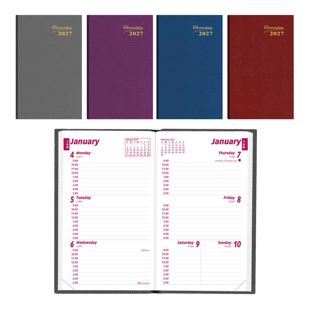 Traditional Weekly Appointment Book, 2027, English, Assorted CB303.ASX-27 Brownline Canada