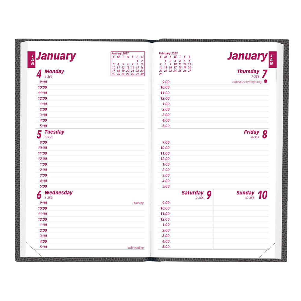 Traditional Weekly Appointment Book, 2027, English, Assorted CB303.ASX-27 Brownline Canada
