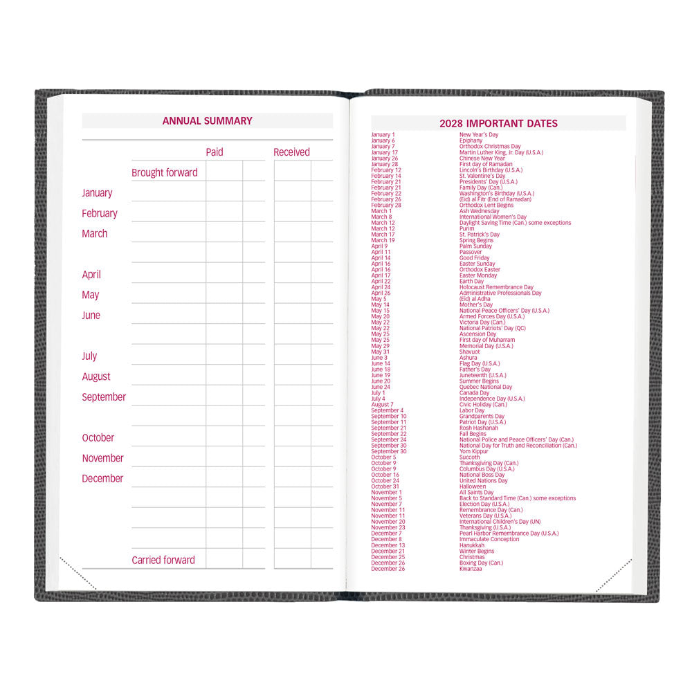 Traditional Weekly Appointment Book, 2027, English, Assorted CB303.ASX-27 Brownline Canada