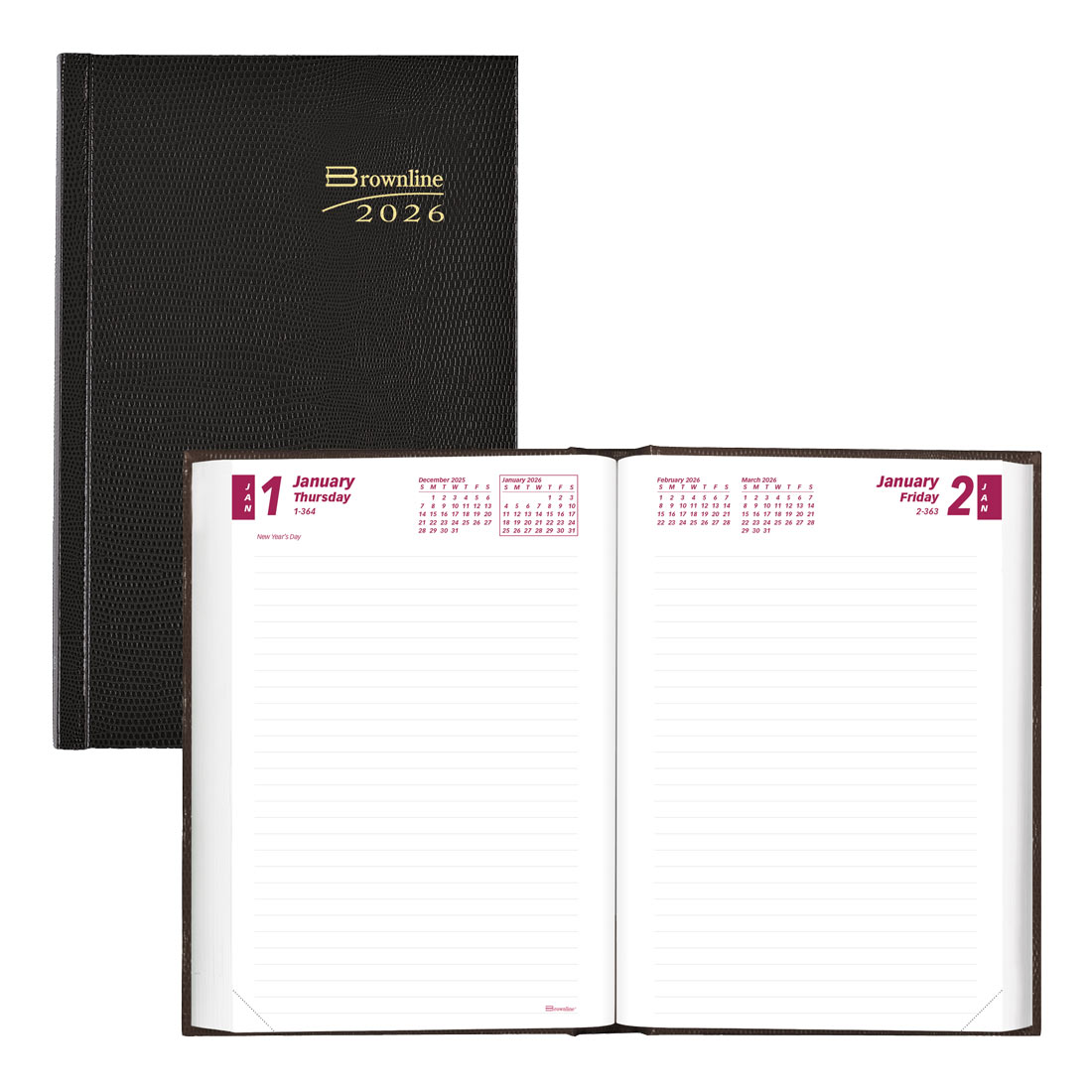Brownline Daily Planner 2026, English, Black CB387.BLK-26