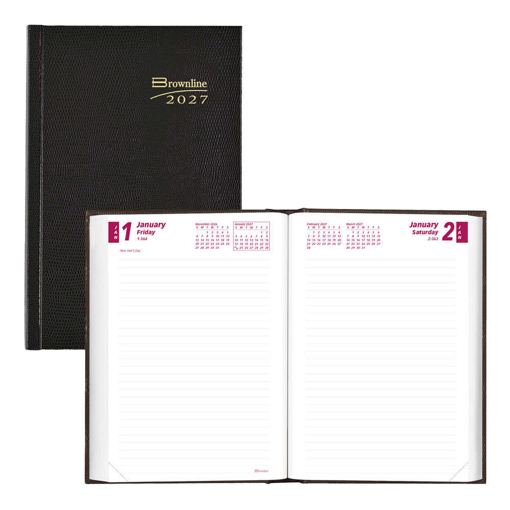 Traditional Daily/Monthly Untimed, 2027, English, Black CB387.BLK-27 Brownline Canada