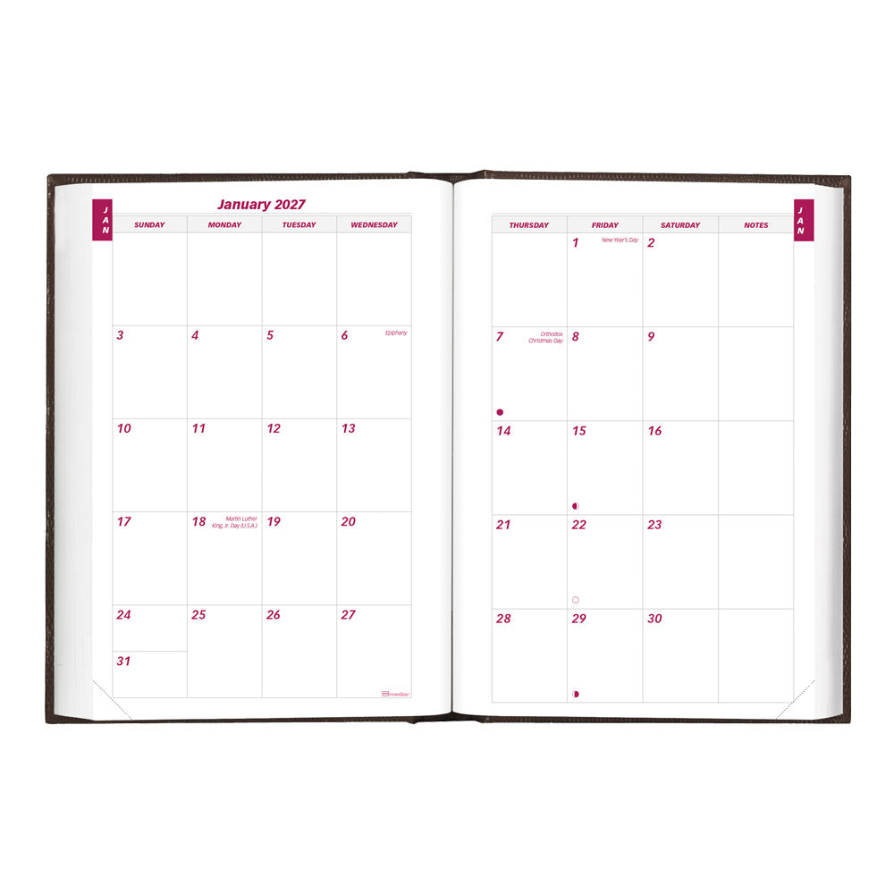 Traditional Daily/Monthly Untimed, 2027, English, Black CB387.BLK-27 Brownline Canada
