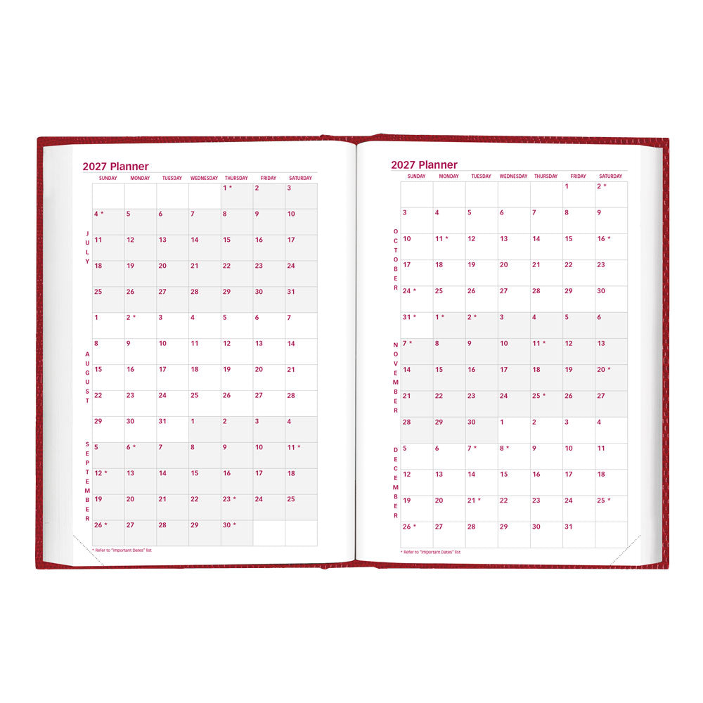 Traditional Daily/Monthly Untimed, 2027, English, Bright Red CB387.RED-27 Brownline Canada