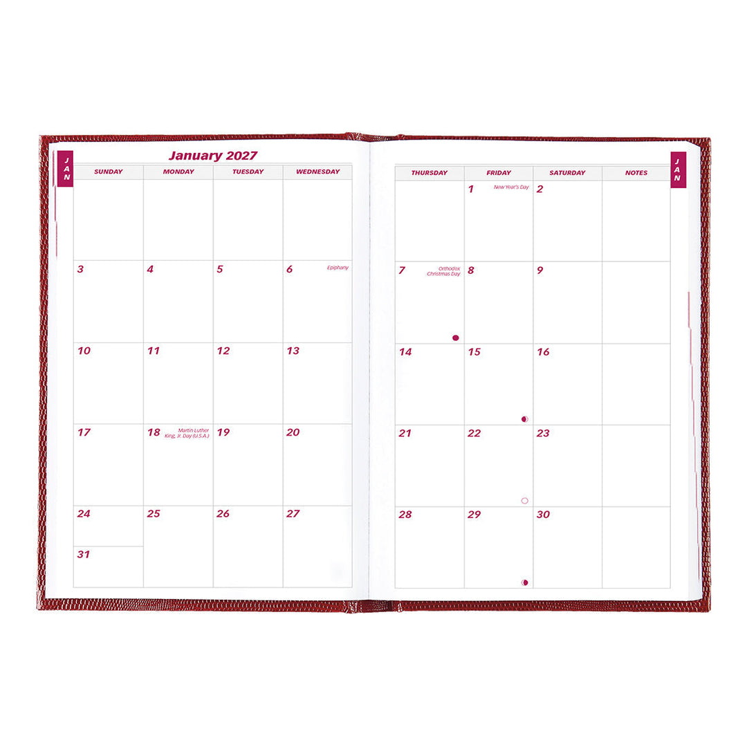 Traditional Daily/Monthly Untimed, 2027 - Bright Red (CB389.RED-27 ...