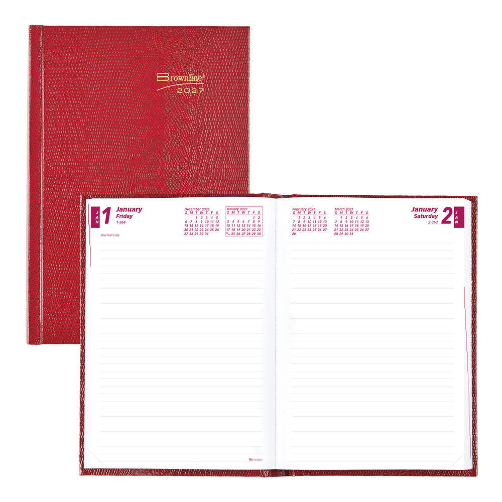 Traditional Daily/Monthly Untimed, 2027, English, Bright Red CB389.RED-27 Brownline Canada