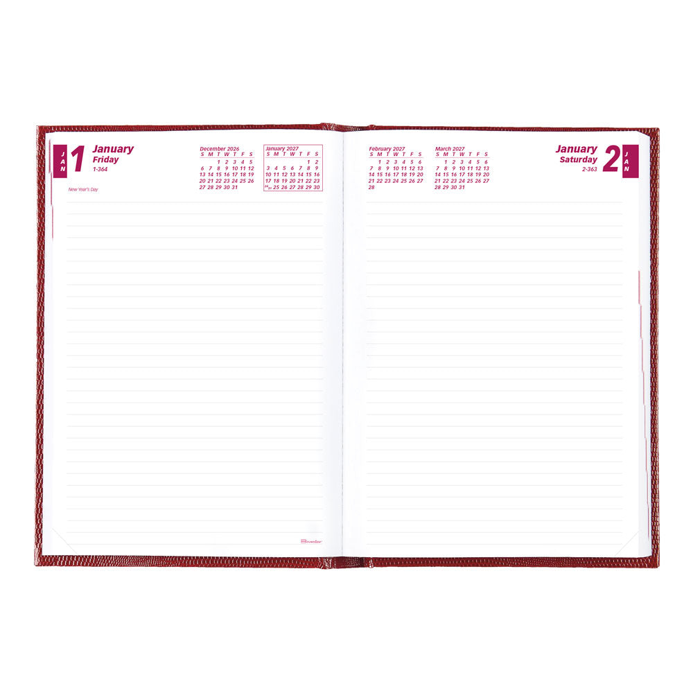 Traditional Daily/Monthly Untimed, 2027, English, Bright Red CB389.RED-27 Brownline Canada