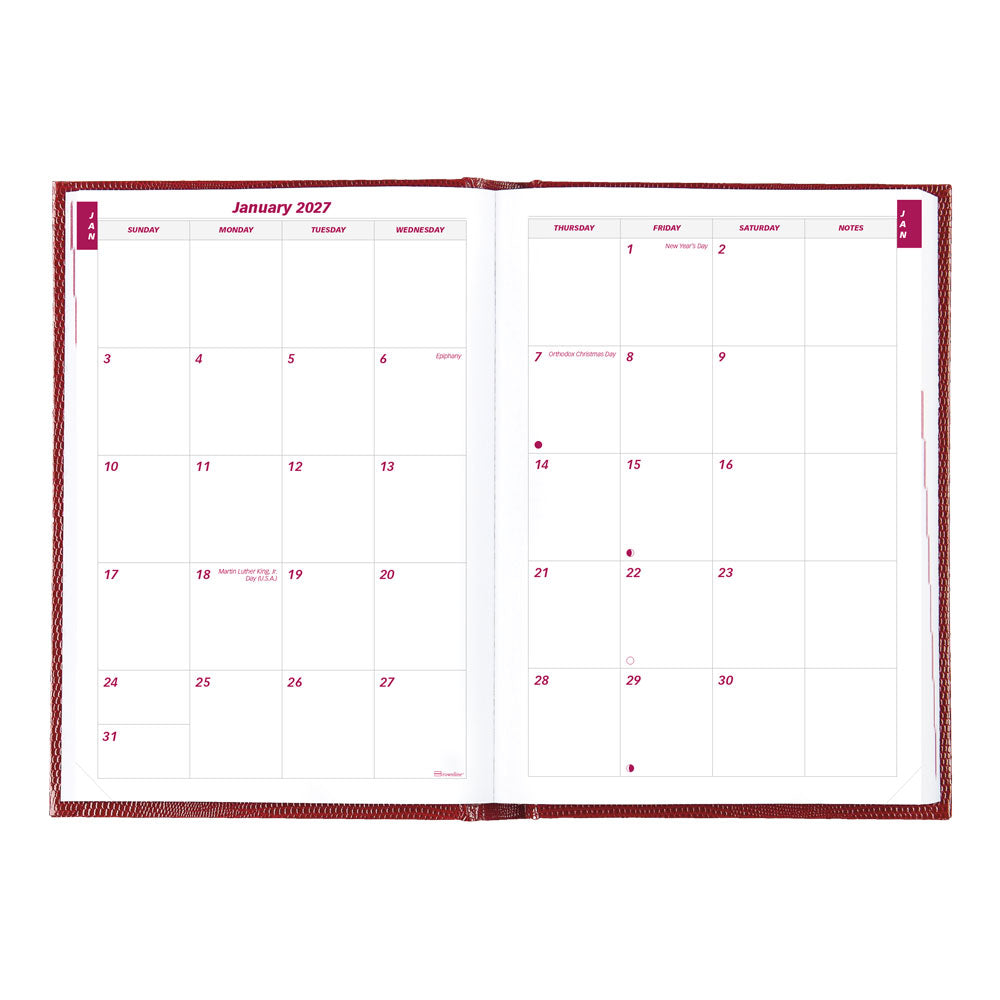 Traditional Daily/Monthly Untimed, 2027, English, Bright Red CB389.RED-27 Brownline Canada