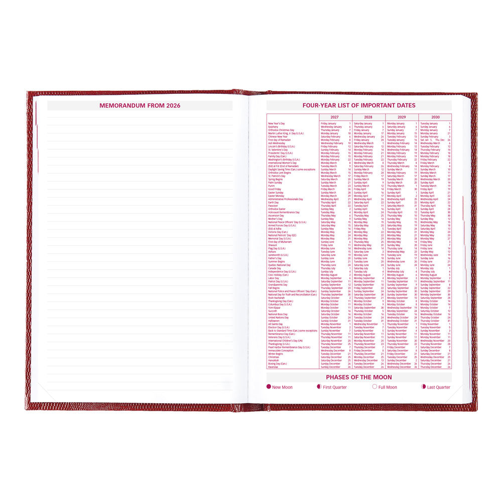 Traditional Daily/Monthly Untimed, 2027, English, Bright Red CB389.RED-27 Brownline Canada