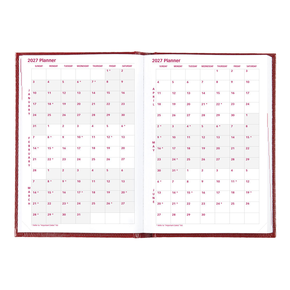 Traditional Daily/Monthly Untimed, 2027, English, Bright Red CB389.RED-27 Brownline Canada