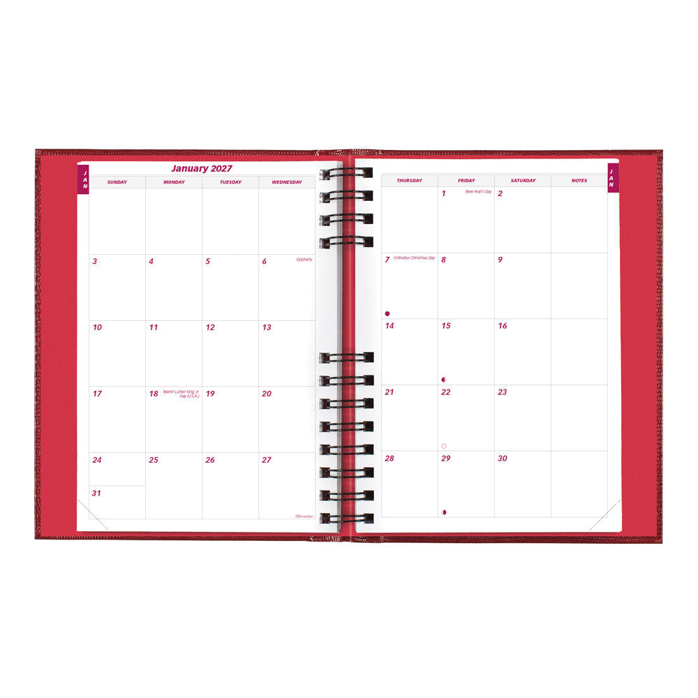 CoilPro™ Daily/Monthly Untimed, 2027, English, Bright Red CB389C.RED-27 Brownline Canada