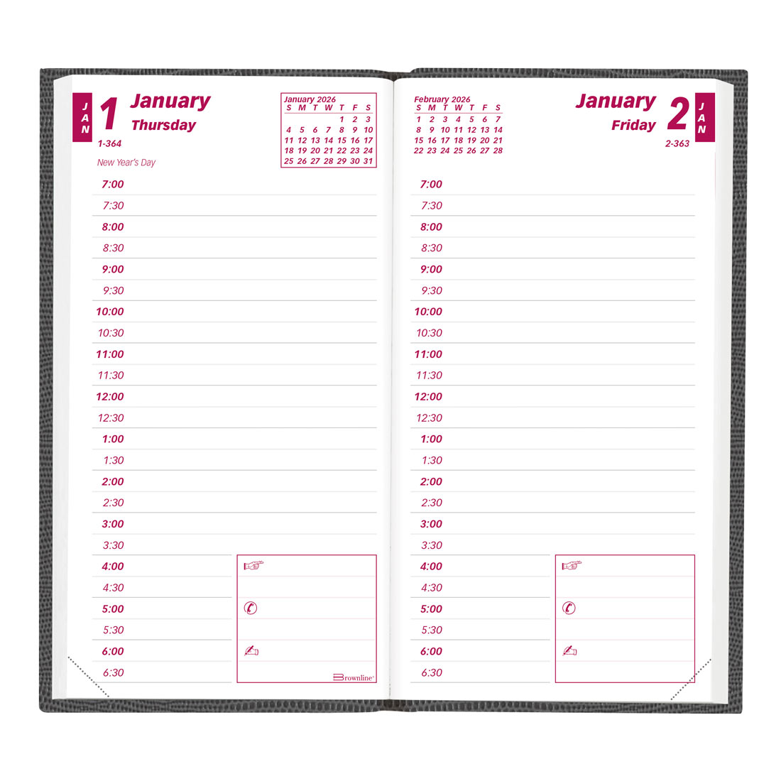 Brownline Daily Pocket Planner 2026, English, Assorted Colours CB401.ASX-26