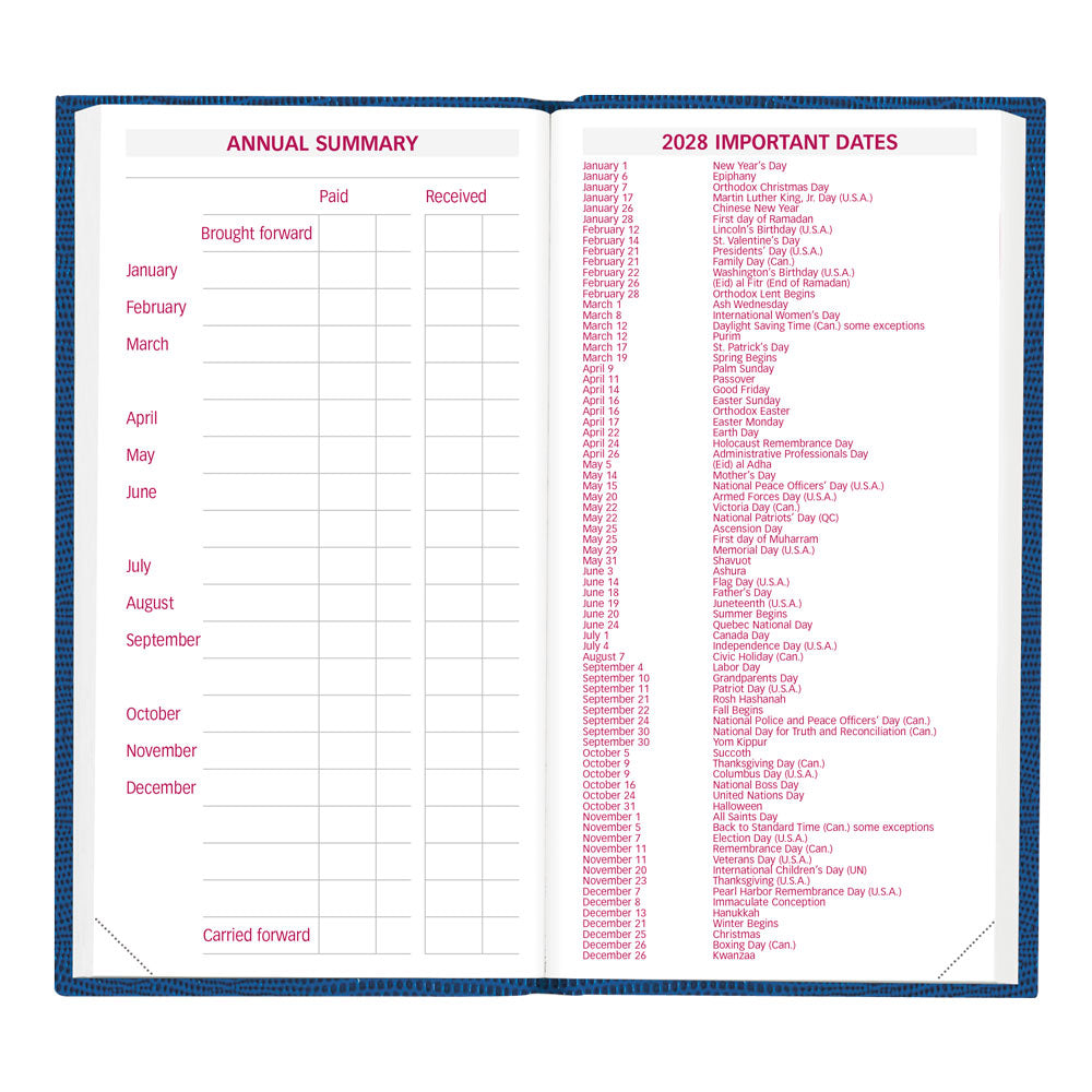 Traditional Daily Appointment Book, 2027, English, Assorted CB401.ASX-27 Brownline Canada