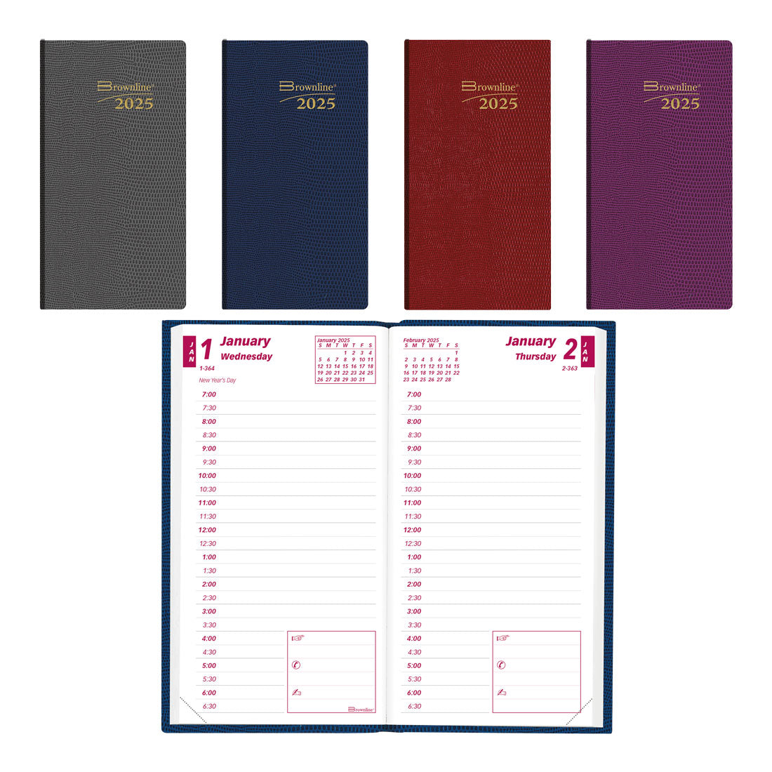 Daily Pocket Planner 2025, English, Assorted Colours, CB401.ASX