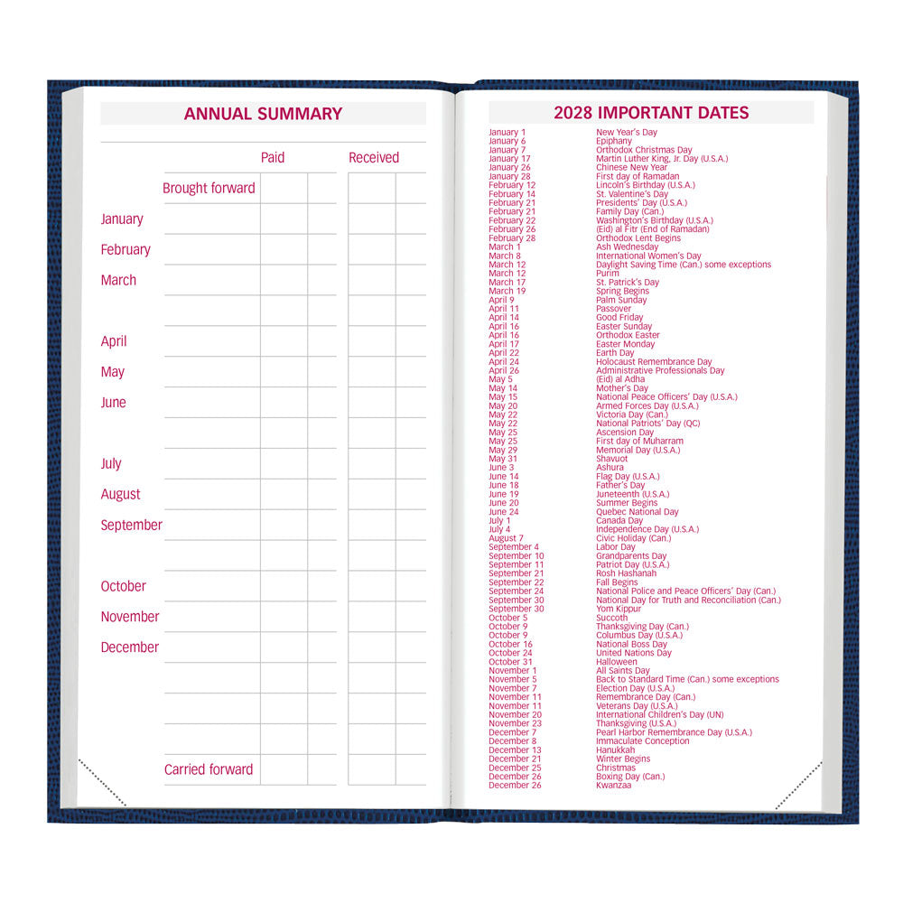 Traditional Weekly Appointment Book, 2027 , English, Assorted CB403.ASX-27 Brownline Canada