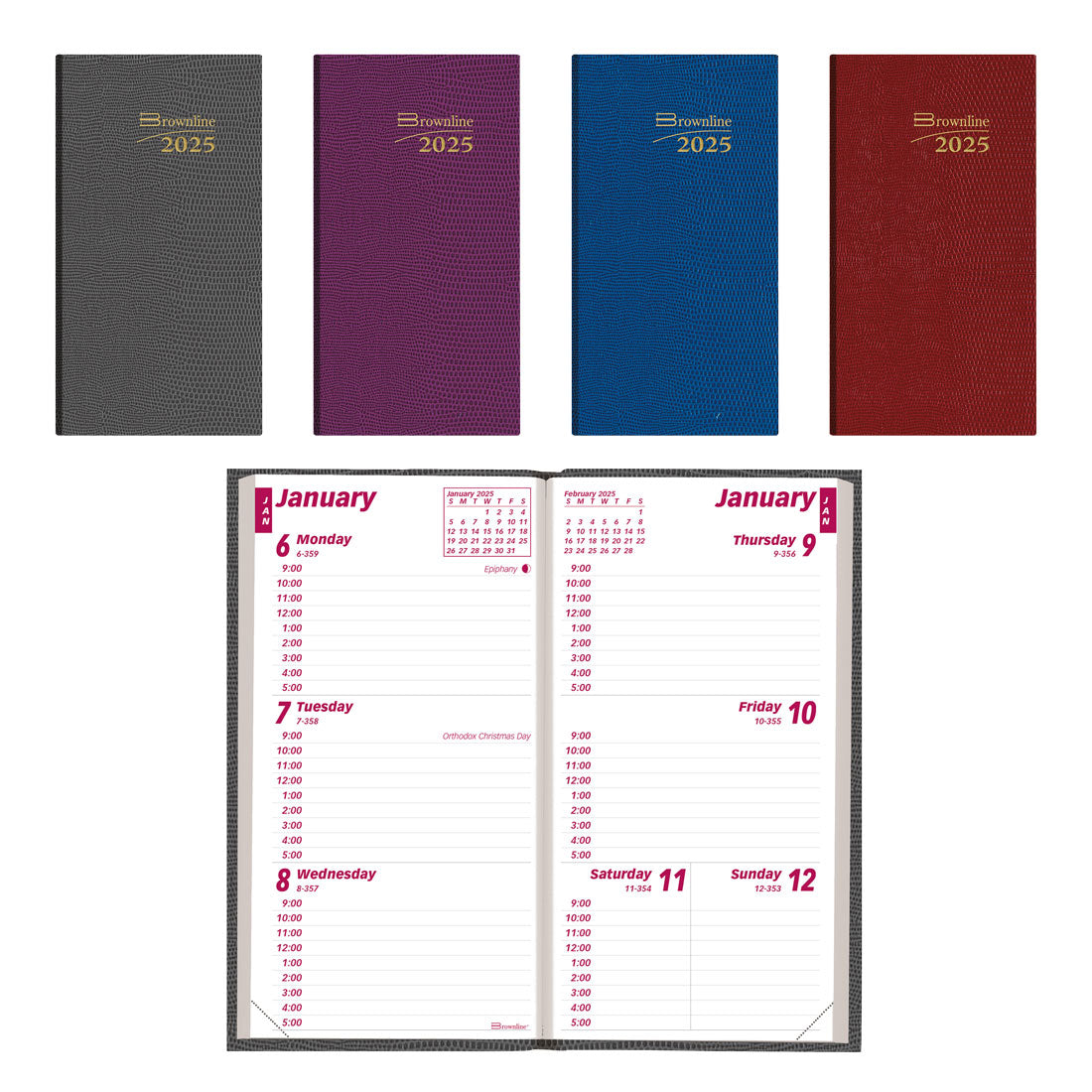 Weekly Pocket Planner 2025, English, Assorted Colours, CB403.ASX