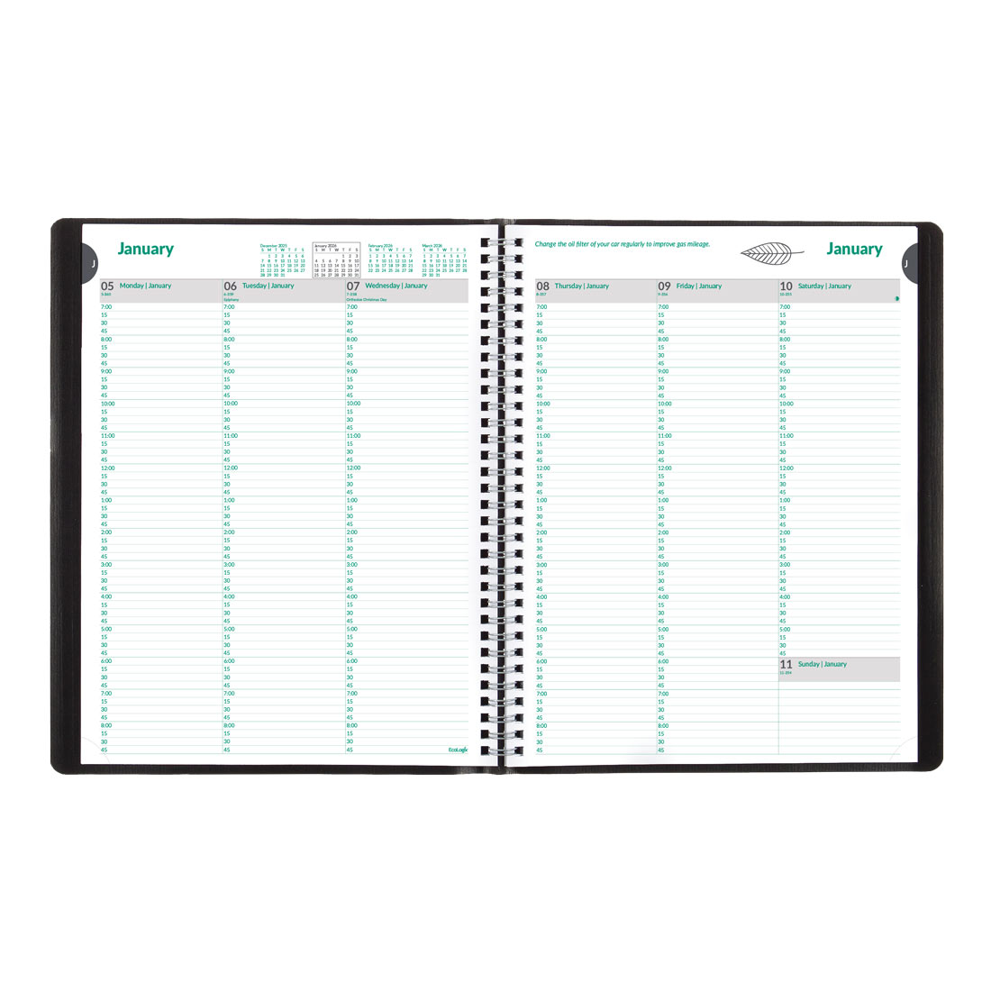 Brownline EcoLogix Weekly Planner 2026, English, Black CB425W.BLK-26