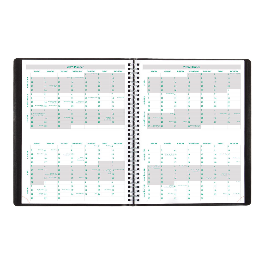 Brownline EcoLogix Weekly Planner 2026, English, Black CB425W.BLK-26