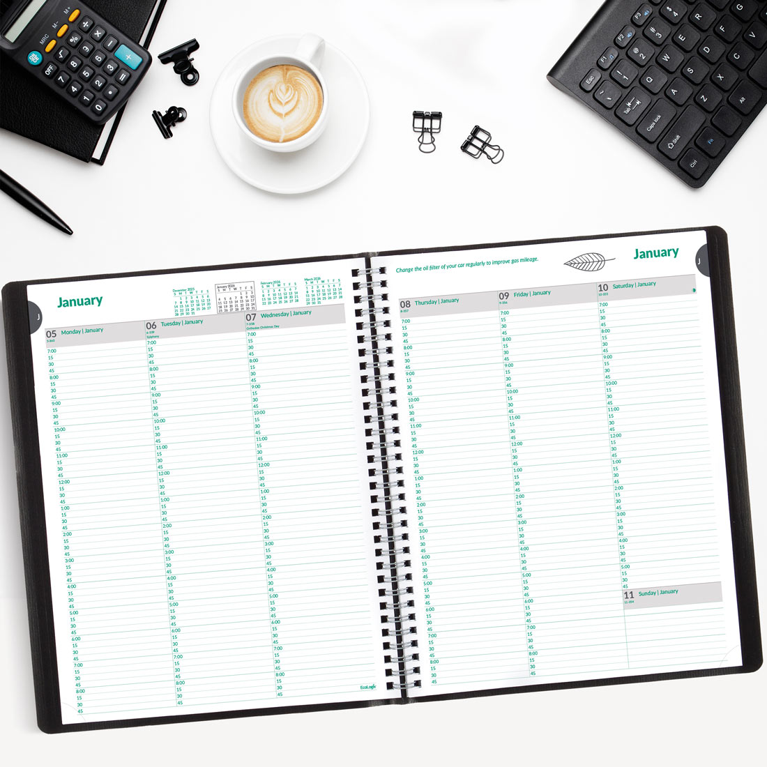Brownline EcoLogix Weekly Planner 2026, English, Black CB425W.BLK-26