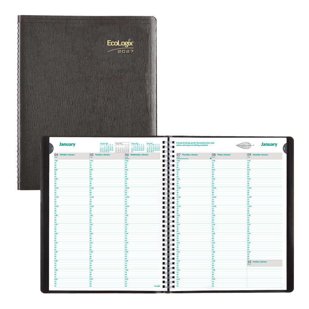 EcoLogix® Weekly Appointment Book, 2027, English CB425W.BLK-27 Brownline Canada