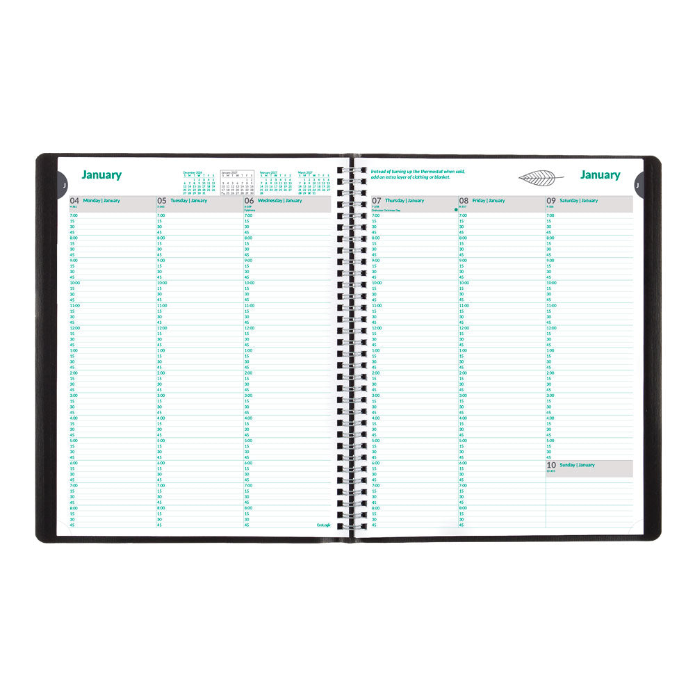 EcoLogix® Weekly Appointment Book, 2027, English CB425W.BLK-27 Brownline Canada