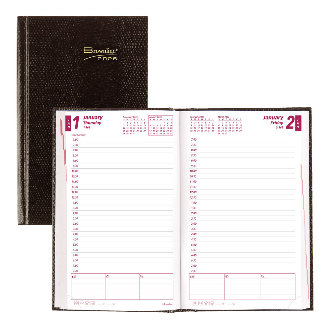 Brownline Daily Planner 2026, English, Black CB634.BLK-26