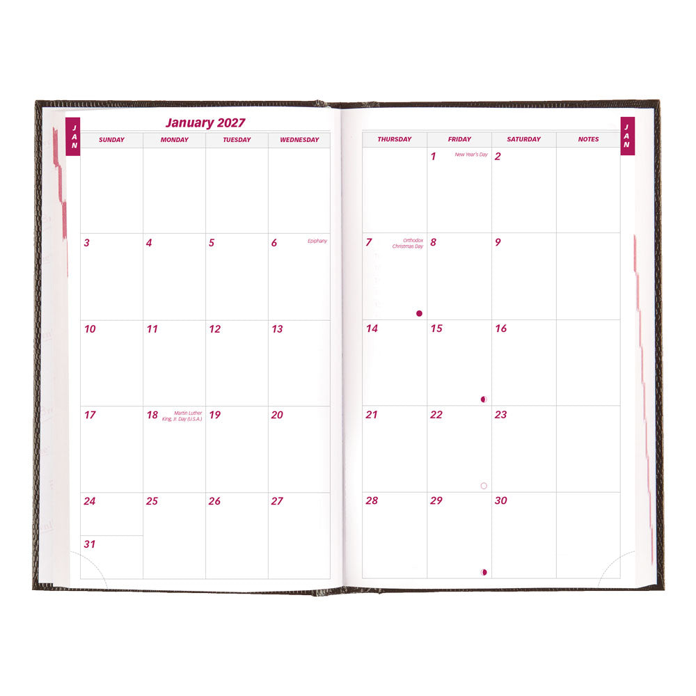 Traditional Daily/Monthly Appointment Book, 2027, English, Black CB634.BLK-27 Brownline Canada