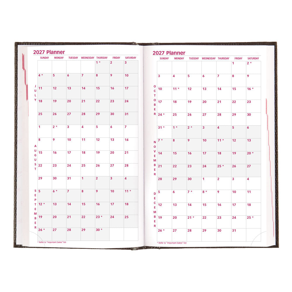 Traditional Daily/Monthly Appointment Book, 2027, English, Black CB634.BLK-27 Brownline Canada
