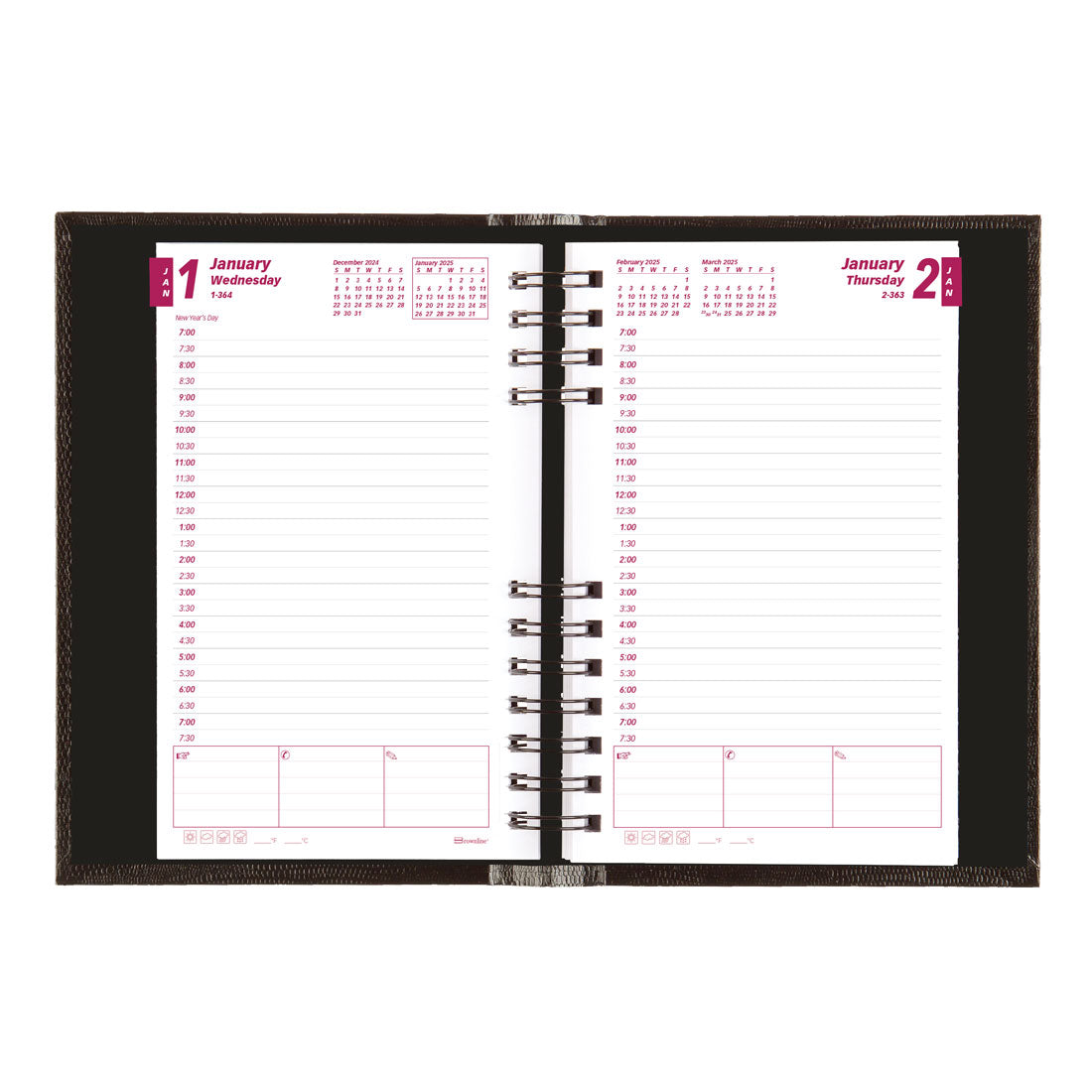 CoilPro Daily Planner 2025, English, CB634C.BLK#colour_black