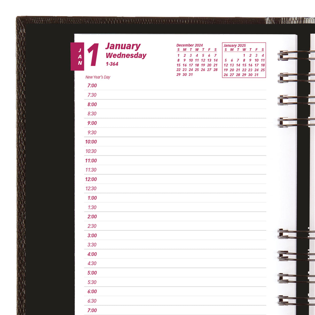 CoilPro Daily Planner 2025, English, CB634C.BLK#colour_black