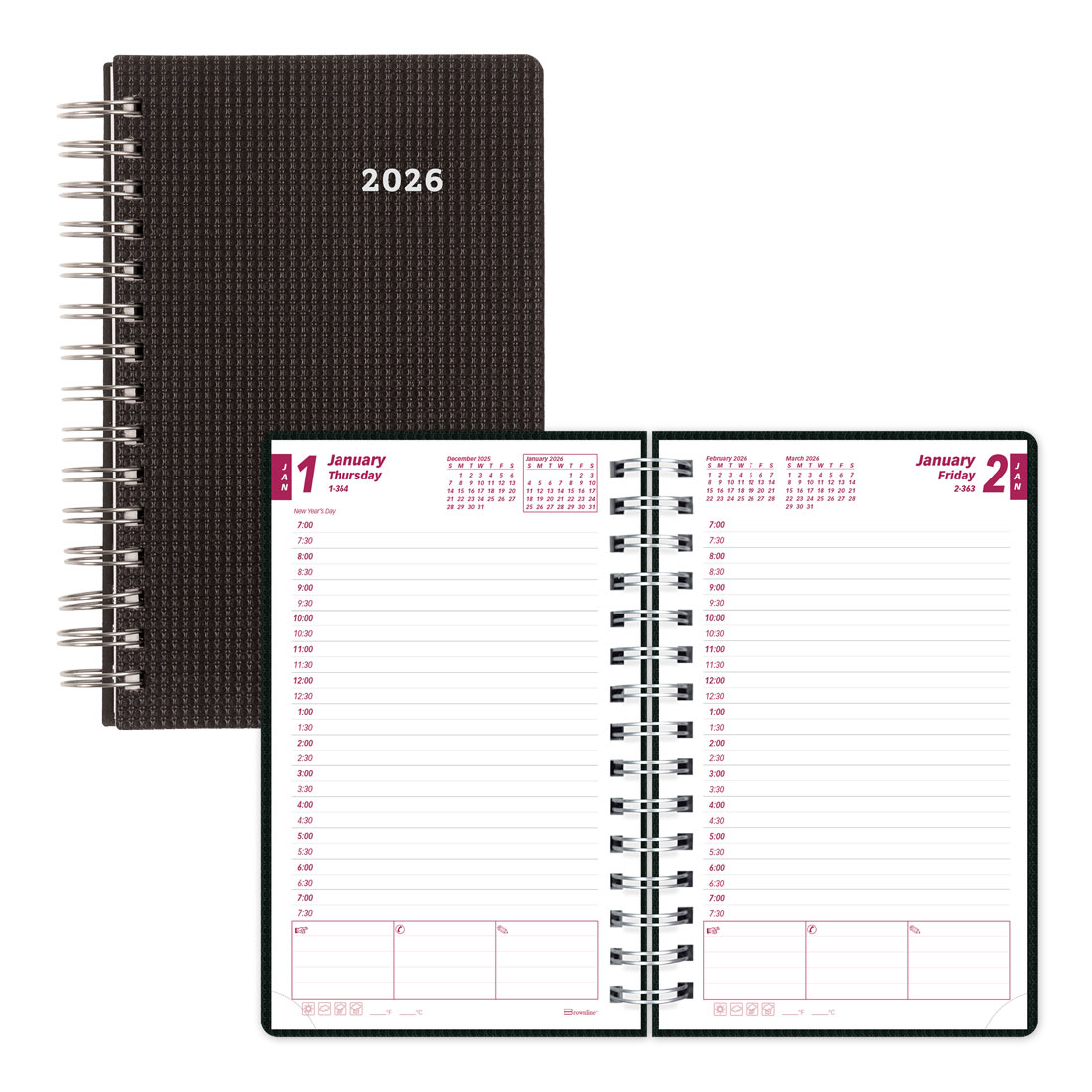 Brownline DuraFlex Daily Planner 2026, English CB634V.BLK-26