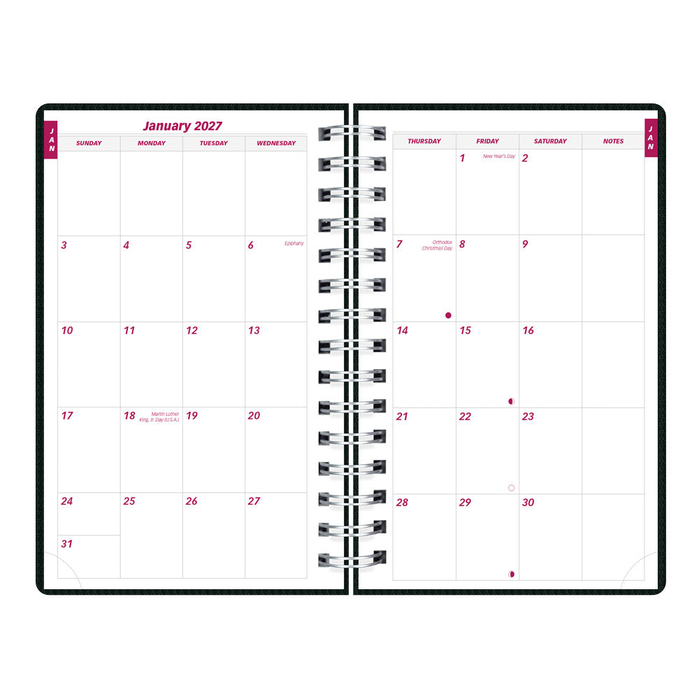 DuraFlex Daily/Monthly Appointment Book, 2027, English Black CB634V.BLK-27 Brownline Canada