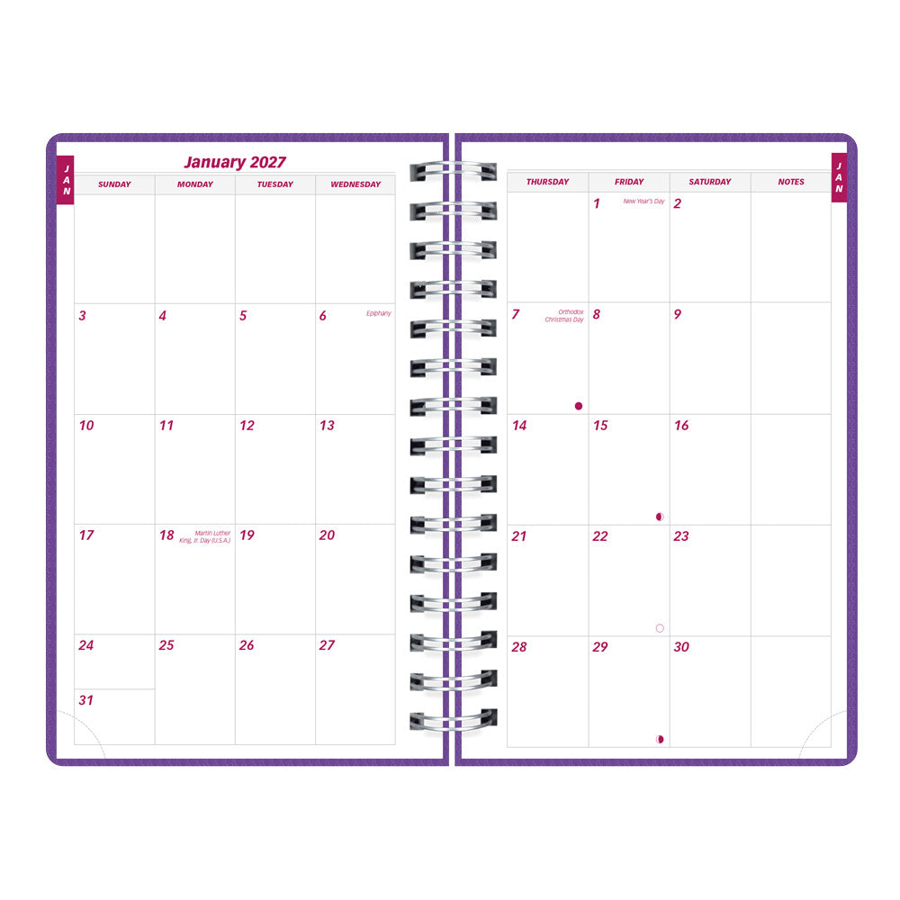 DuraFlex Daily/Monthly Appointment Book, 2027, English Purple CB634V.PUR-27 Brownline Canada