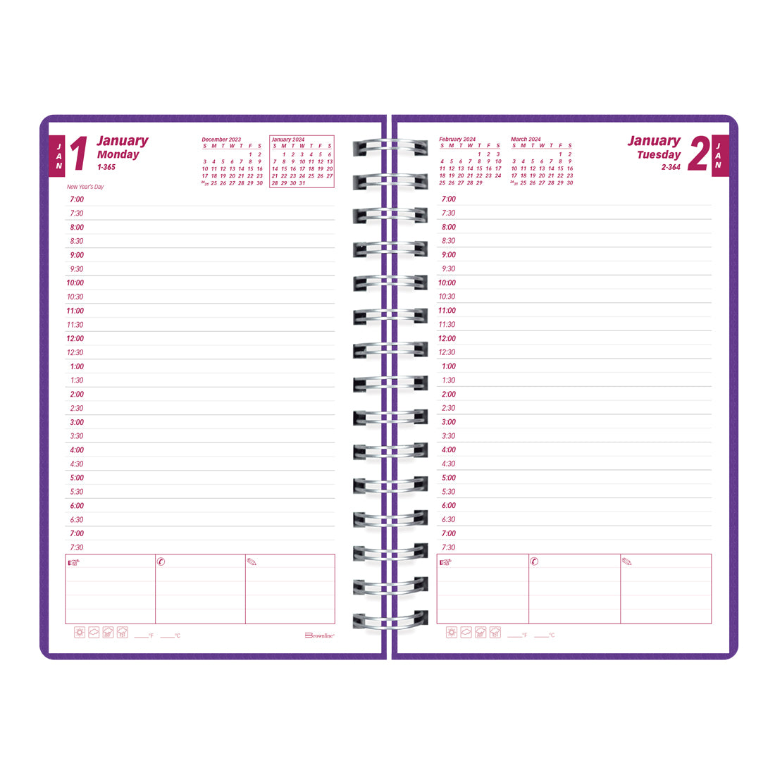 DuraFlex Daily Planner 2024#colour_purple