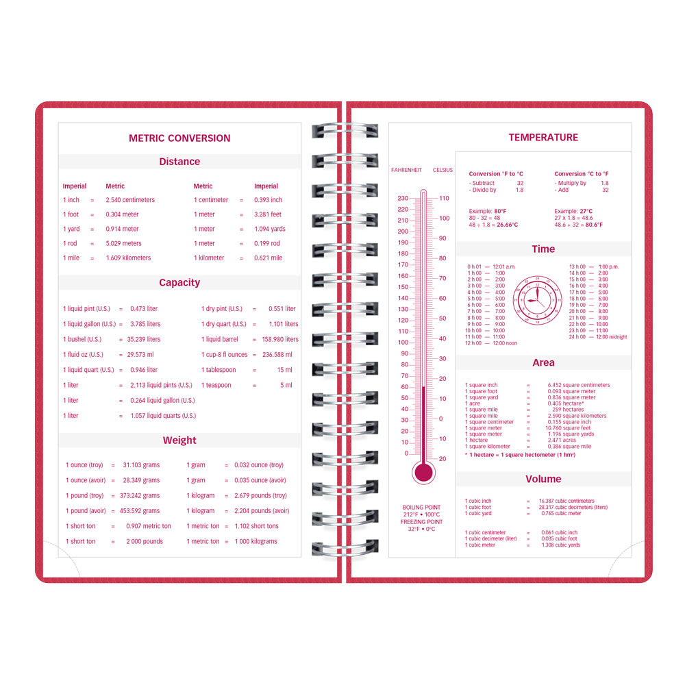DuraFlex Daily/Monthly Appointment Book, 2027, English Raspberry CB634V.RAS-27 Brownline Canada
