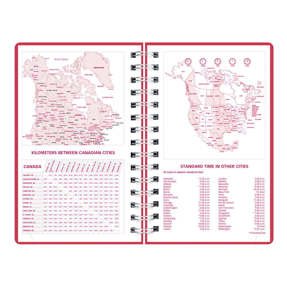 DuraFlex Daily/Monthly Appointment Book, 2027, English Raspberry CB634V.RAS-27 Brownline Canada