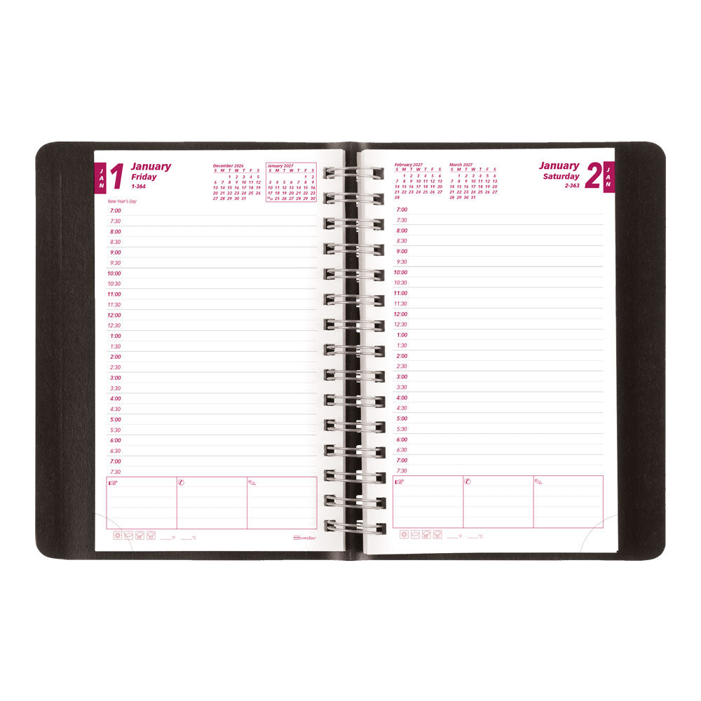 Essential Daily/Monthly Appointment Book, 2027, English Black CB634W.BLK-27 Brownline Canada