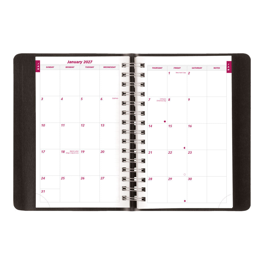 Essential Daily/Monthly Appointment Book, 2027, English Black CB634W.BLK-27 Brownline Canada