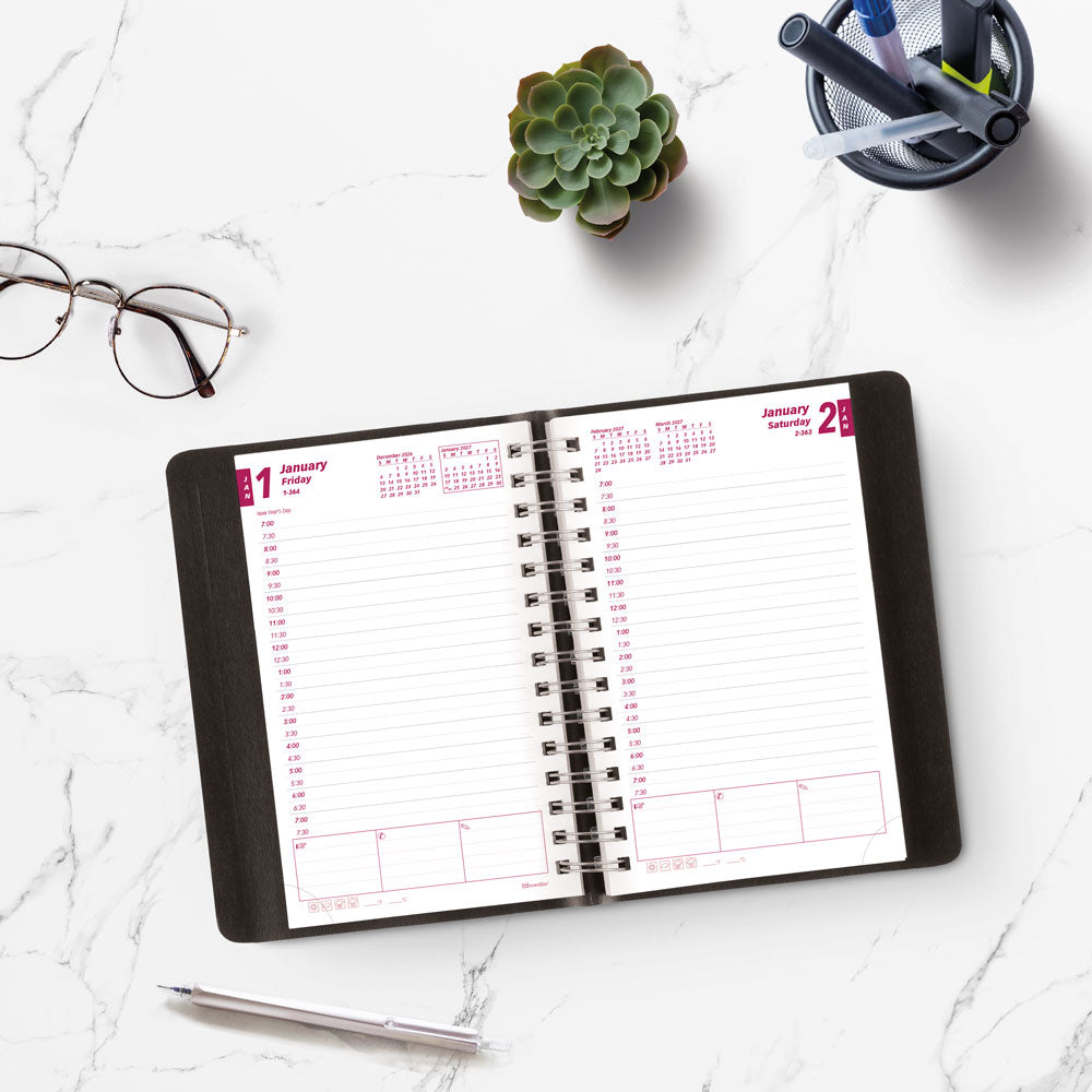 Essential Daily/Monthly Appointment Book, 2027, English Black CB634W.BLK-27 Brownline Canada