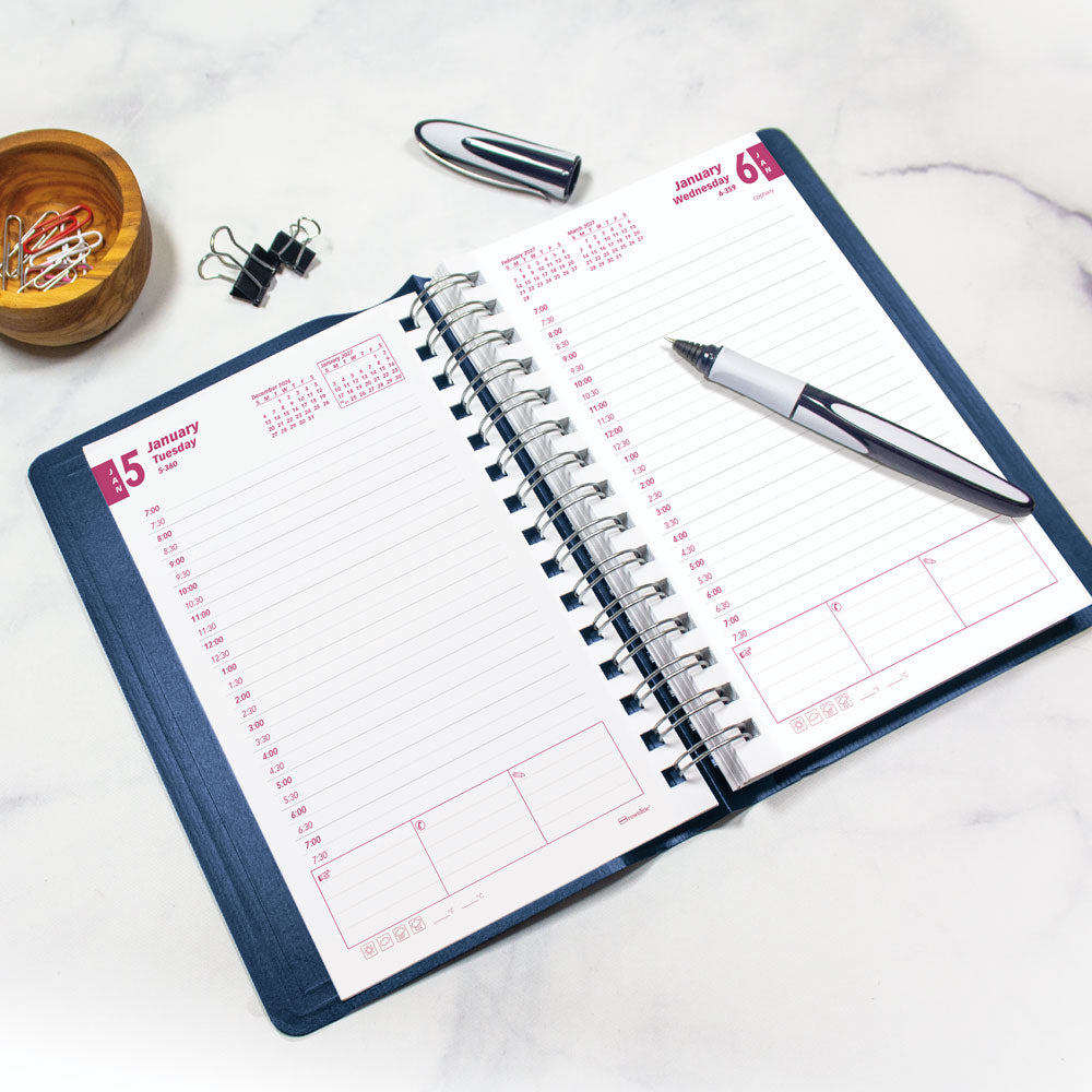 Essential Daily/Monthly Appointment Book, 2027, English Blue CB634W.BLU-27 Brownline Canada