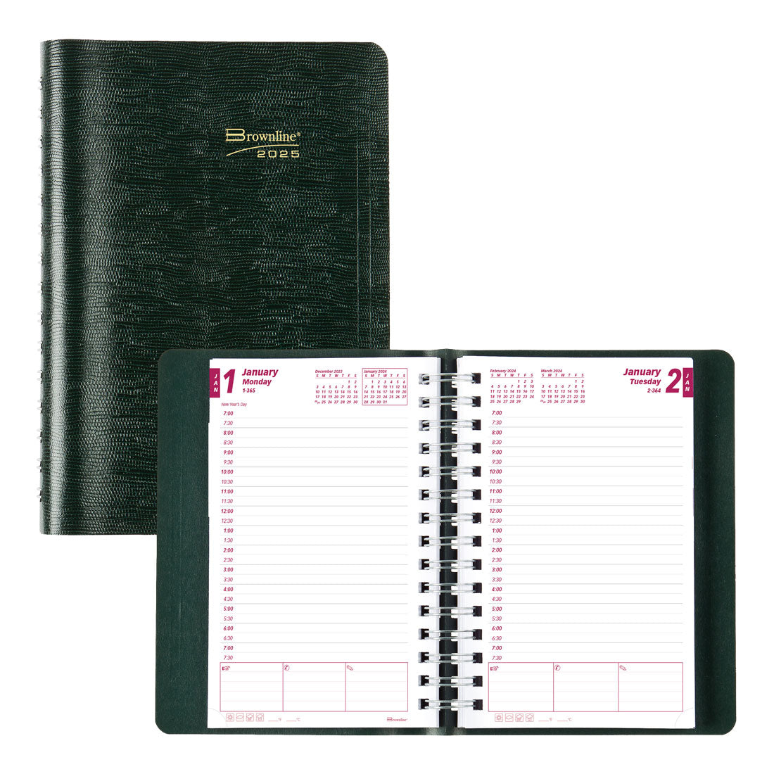 Essential Daily Planner 2025, English, CB634W.GRN#colour_green