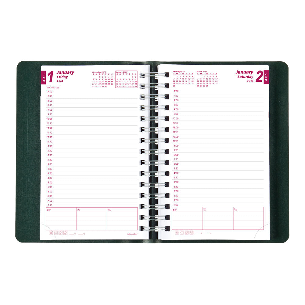 Essential Daily/Monthly Appointment Book, 2027, English Green CB634W.GRN-27 Brownline Canada