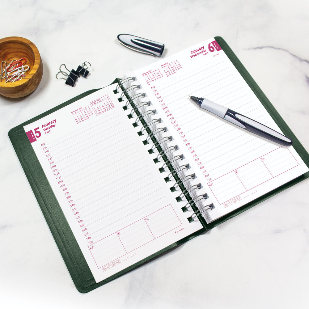 Essential Daily/Monthly Appointment Book, 2027, English Green CB634W.GRN-27 Brownline Canada
