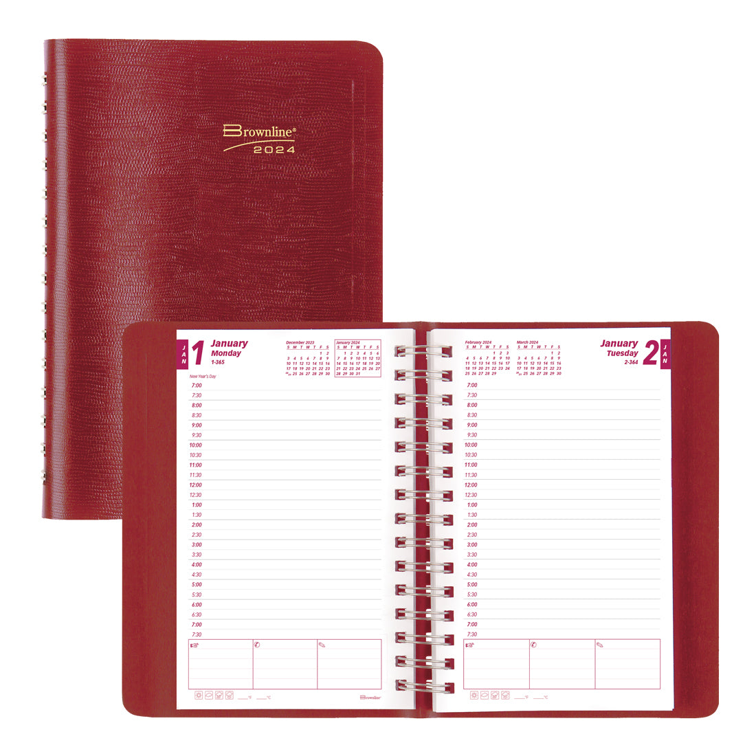 Daily Planner 2024, Black#colour_red