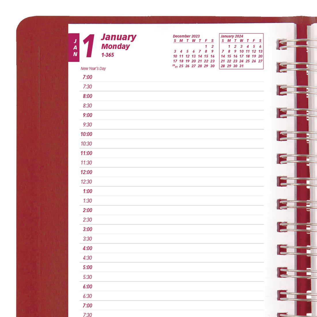 Daily Planner 2024, Black#colour_red
