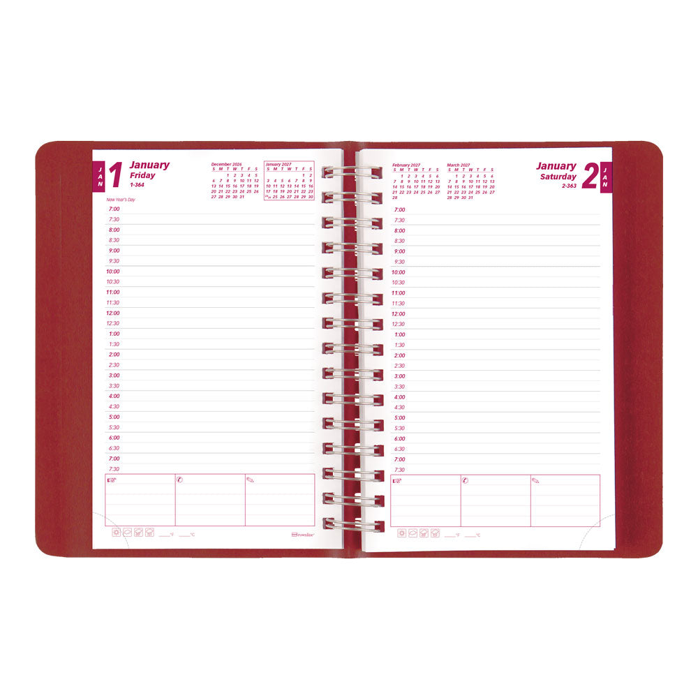 Essential Daily/Monthly Appointment Book, 2027, English Red CB634W.RED-27 Brownline Canada