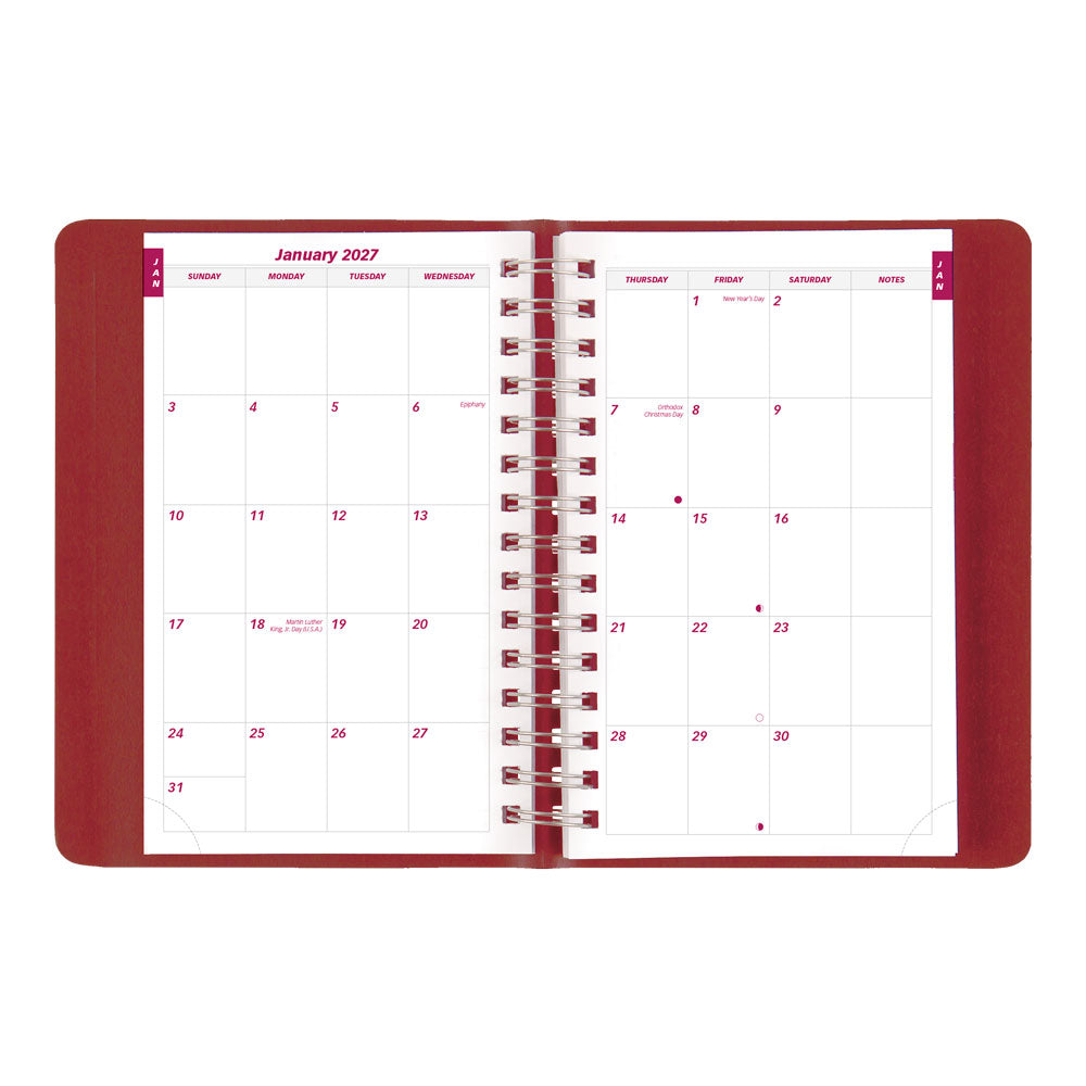 Essential Daily/Monthly Appointment Book, 2027, English Red CB634W.RED-27 Brownline Canada