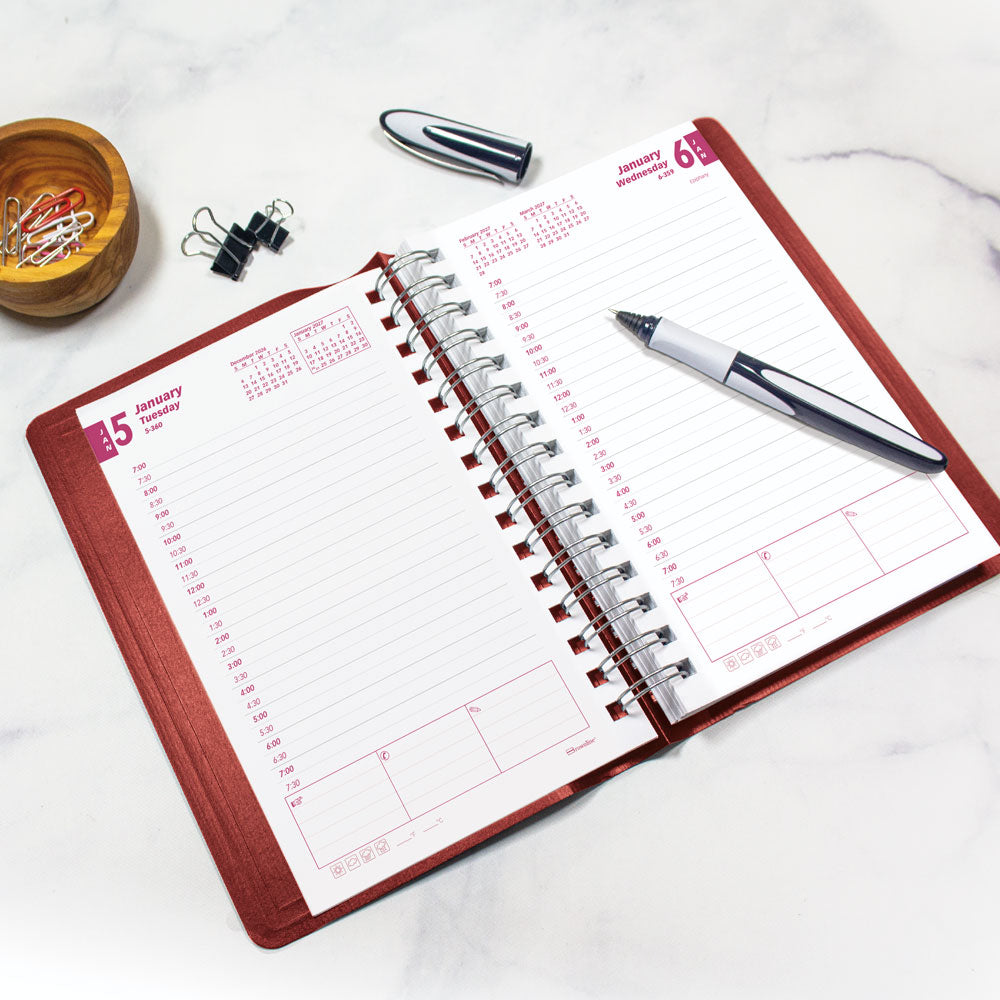 Essential Daily/Monthly Appointment Book, 2027, English Red CB634W.RED-27 Brownline Canada