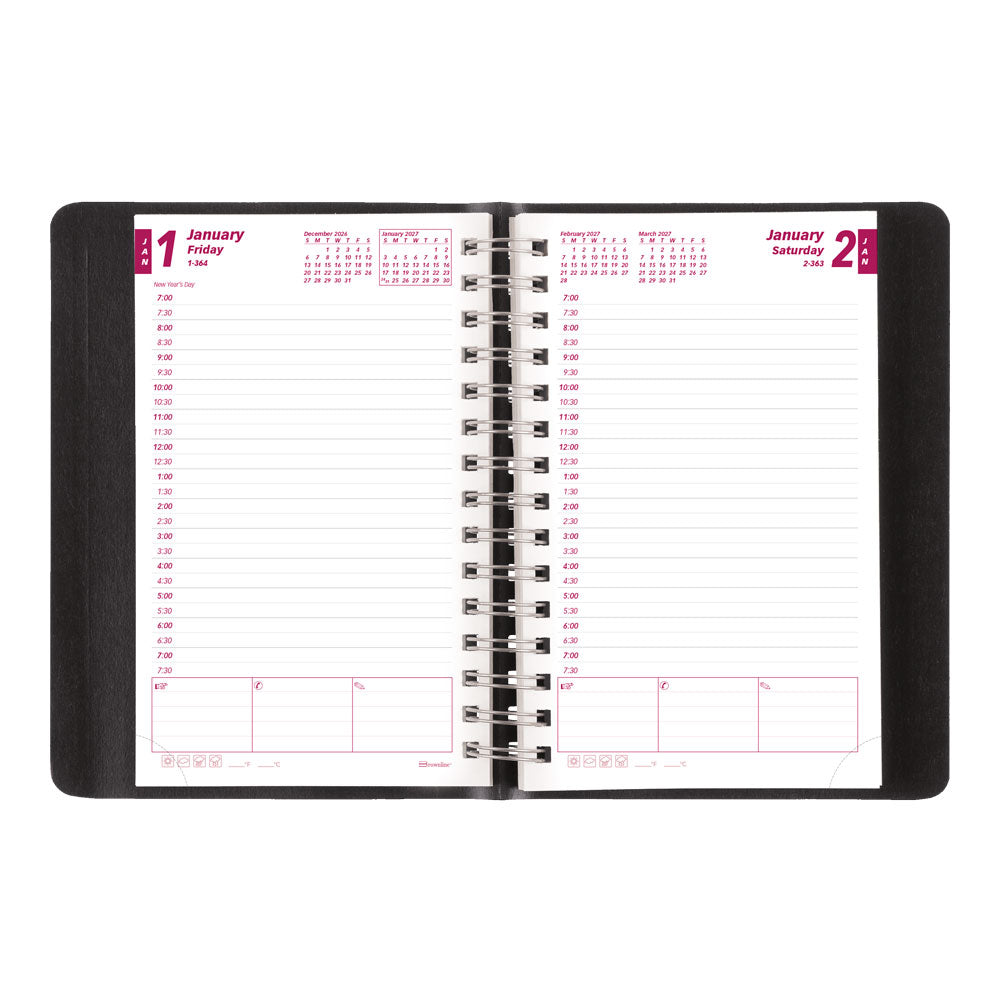 PlannerPlus™ Daily/Monthly Appointment Book, 2027, English, Black CB634WN.BLK-27 Brownline Canada